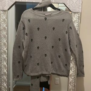 Wooden Ships Skull sweater w/scarf XS/S